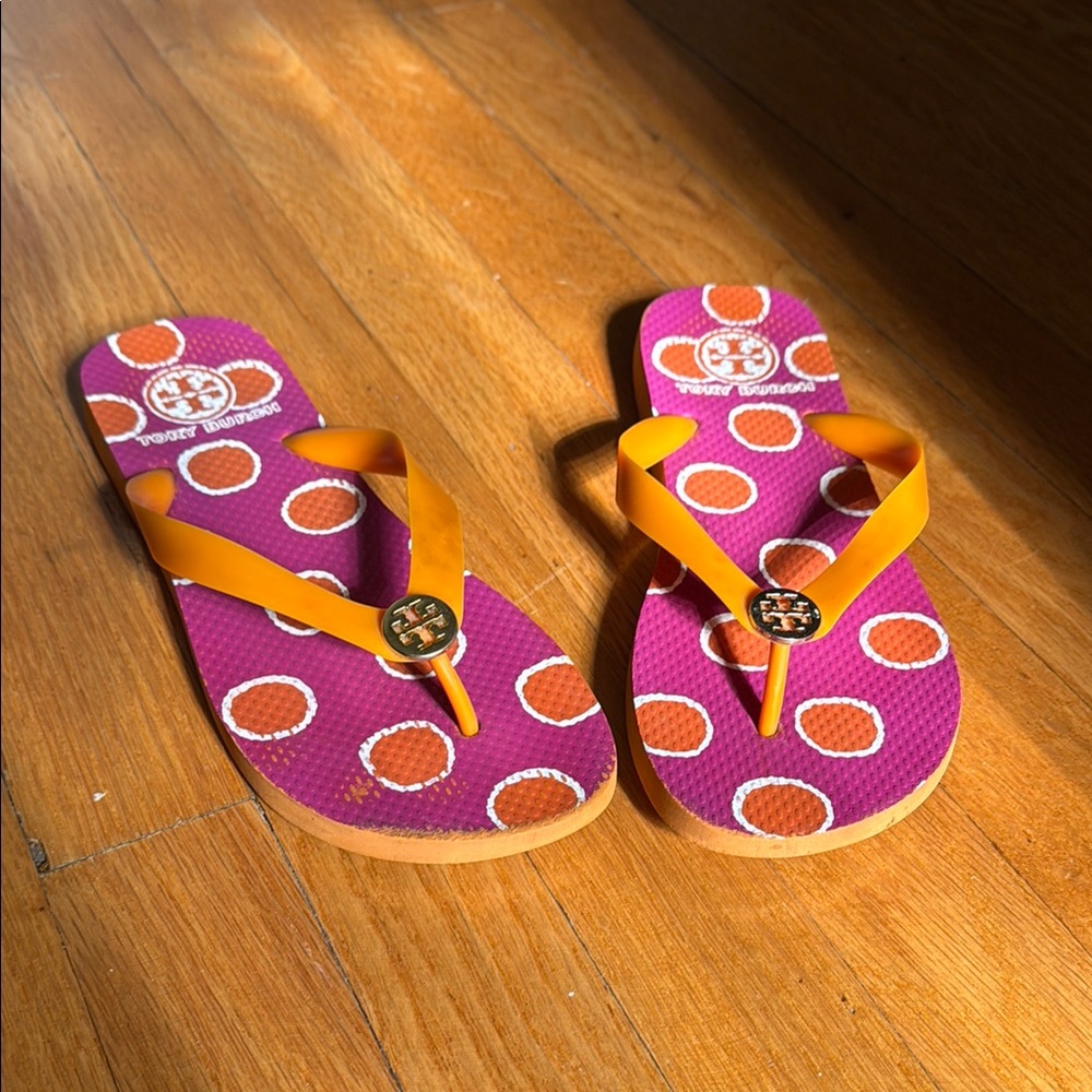 Tory Burch Vibrant Pink and Orange Sandals